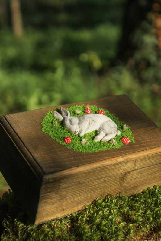 Bunny Box- original sculpture jewelry box with shelves