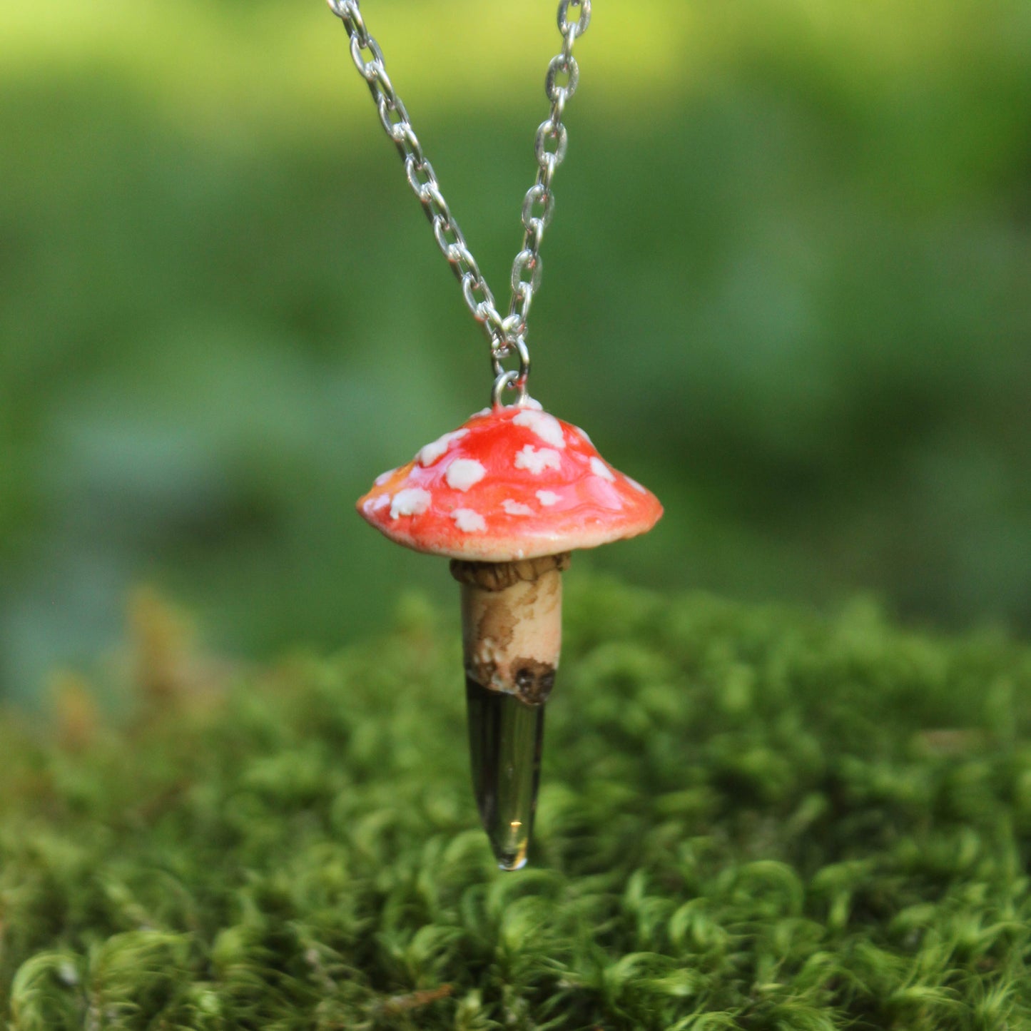 Red Mushroom with Smoky Quartz