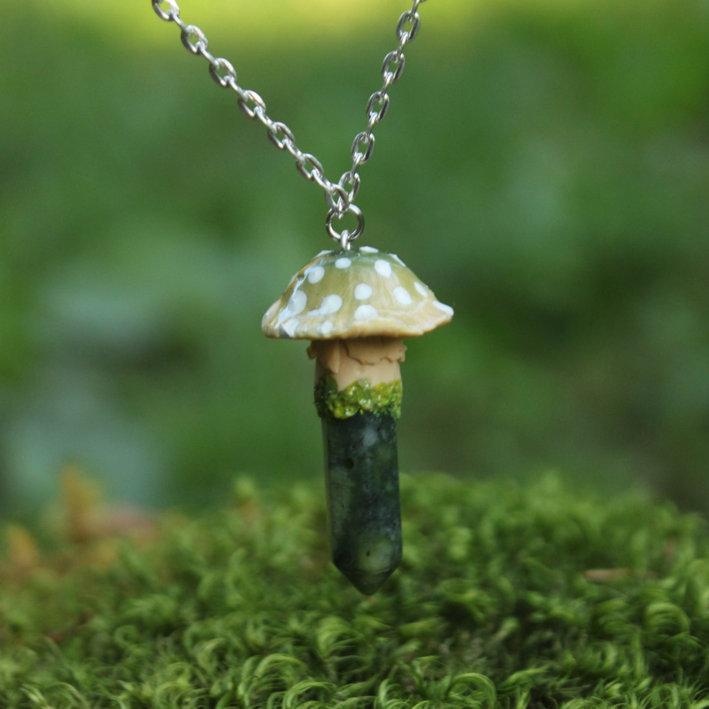 Jade Green Mushroom Pendant