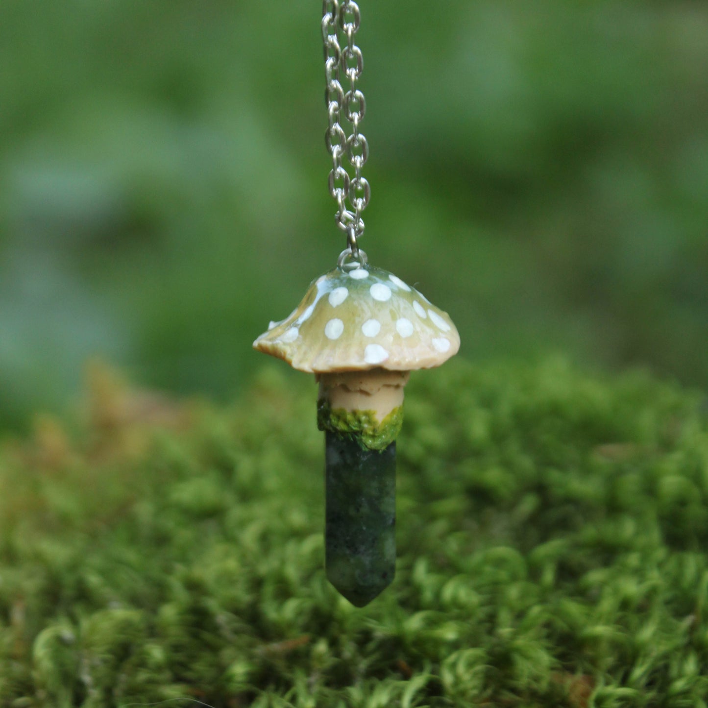 Jade Green Mushroom Pendant