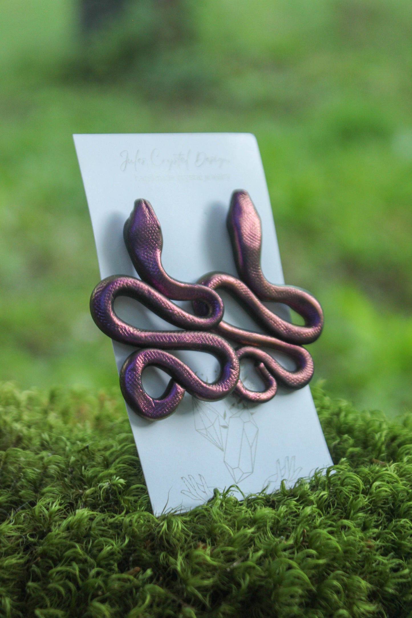 Holographic Snake Earrings