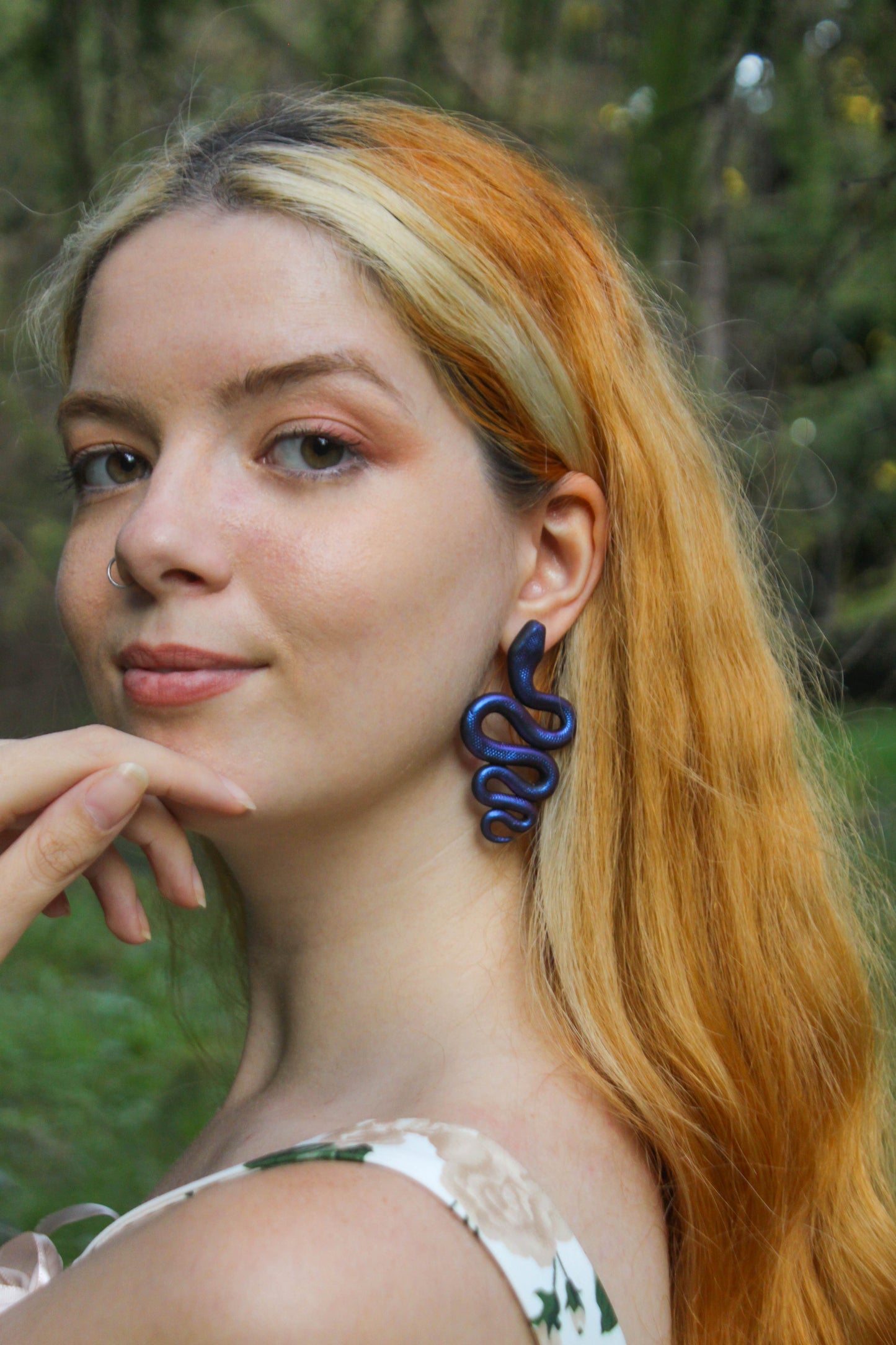 Holographic Snake Earrings