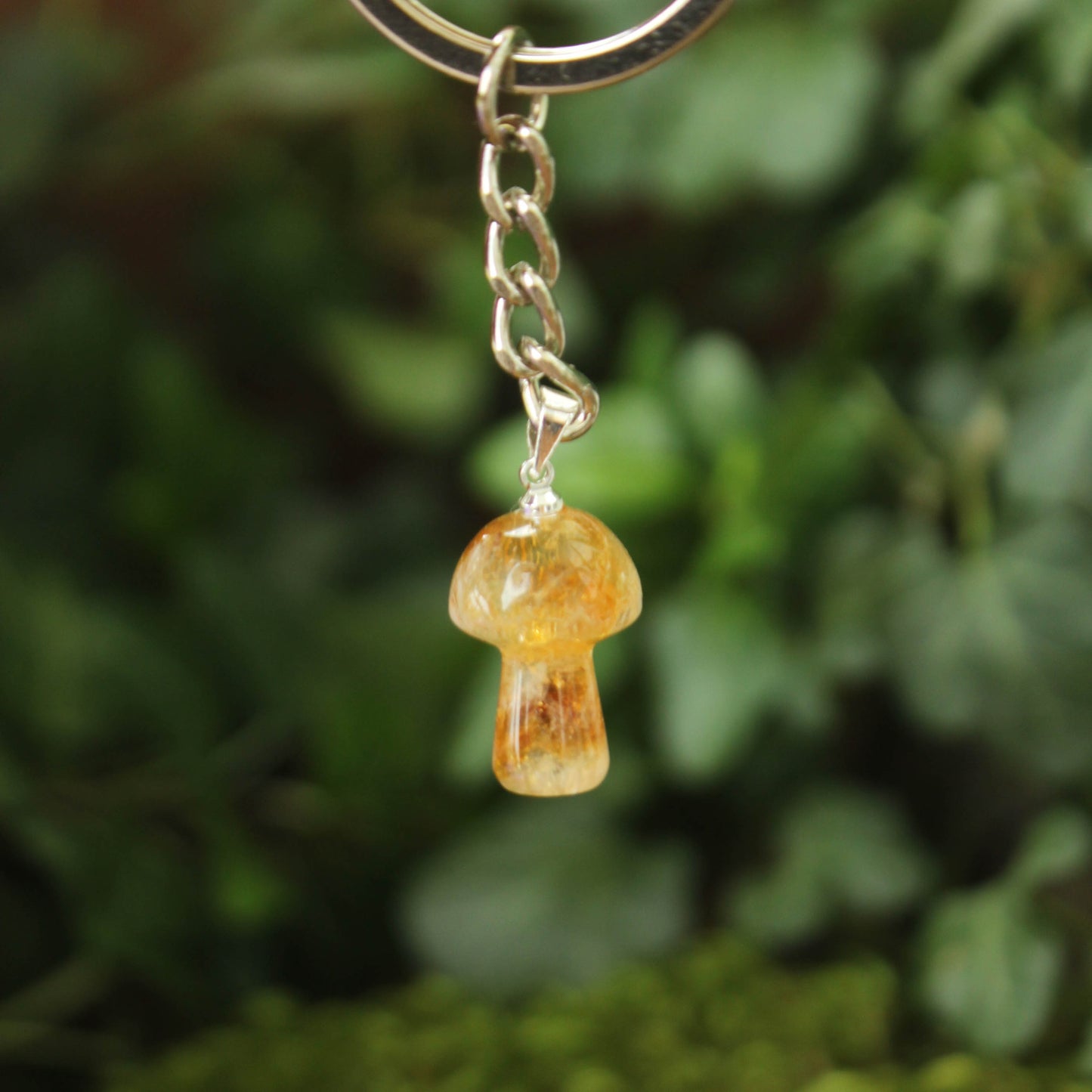 Crystal Mushroom Keychain