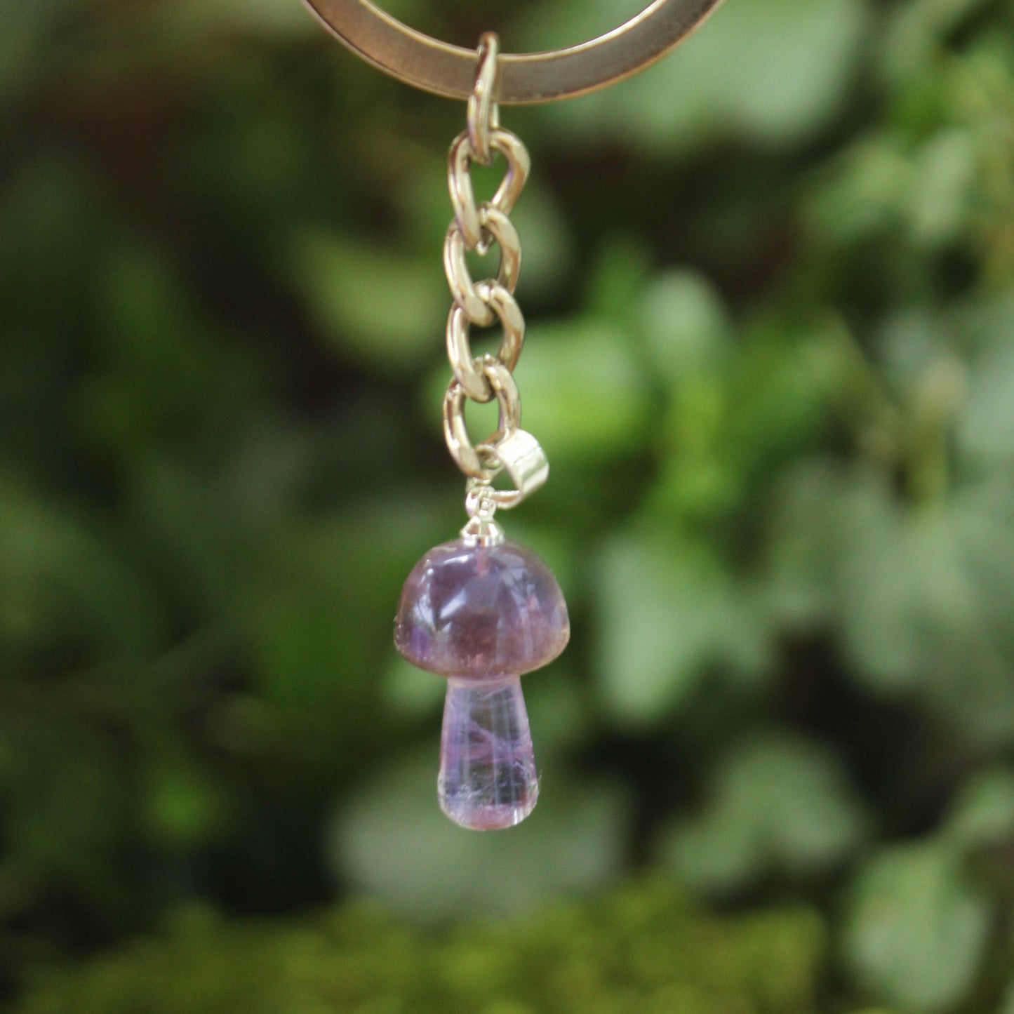 Crystal Mushroom Keychain