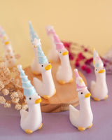 10-Year Anniversary Exclusive Goose Figurines with Party Hats