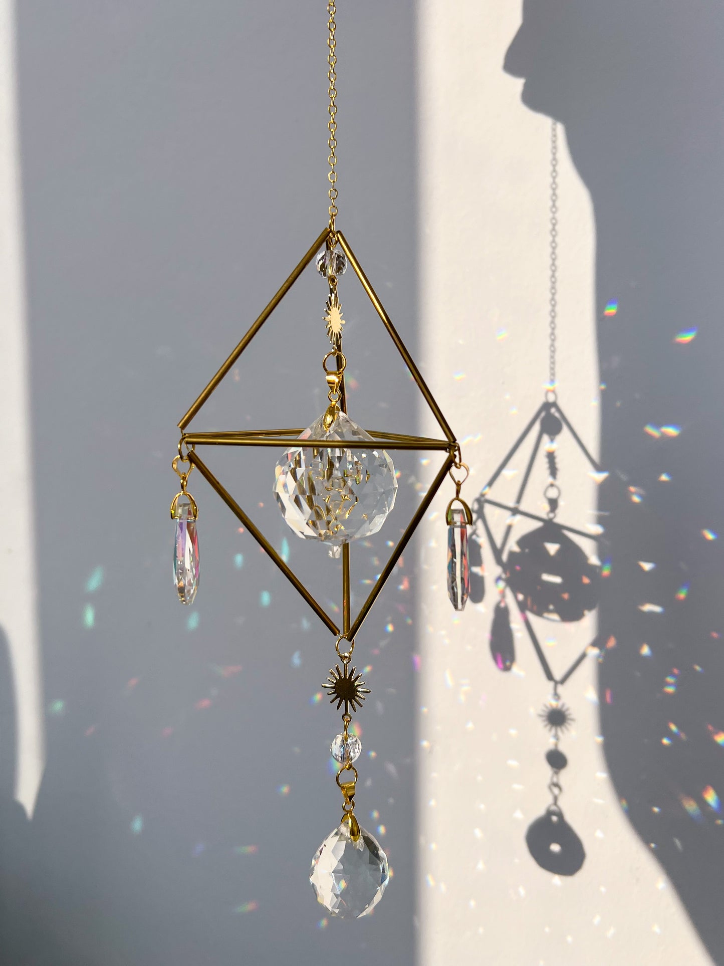 Golden Pyramid Suncatcher