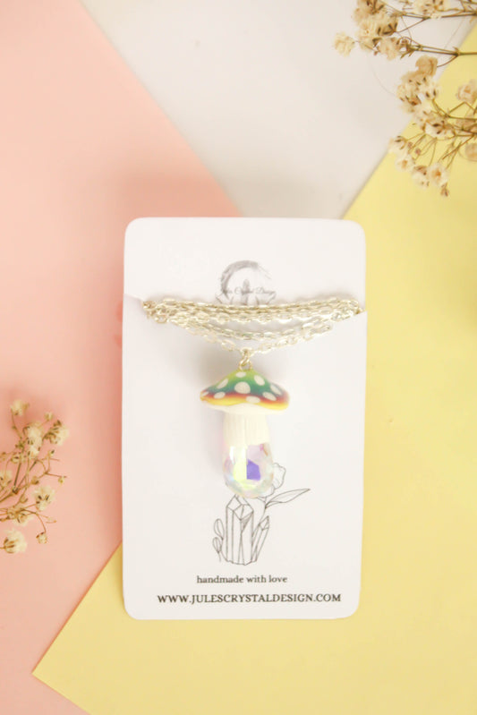 Rainbow Mushroom Necklace 2
