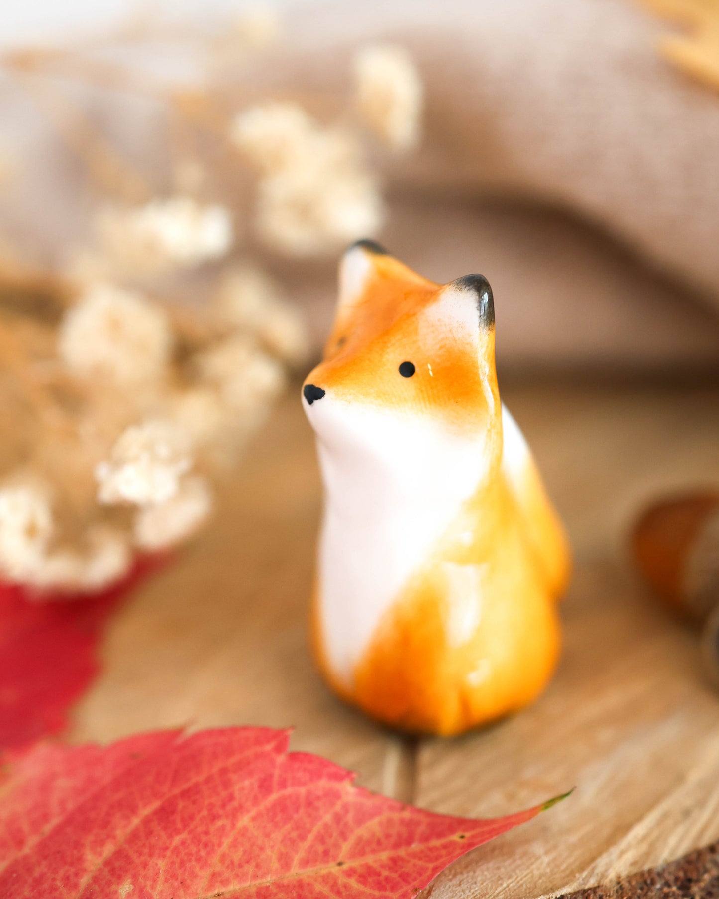 Maple the Fox – Handmade Woodland Desk Friend