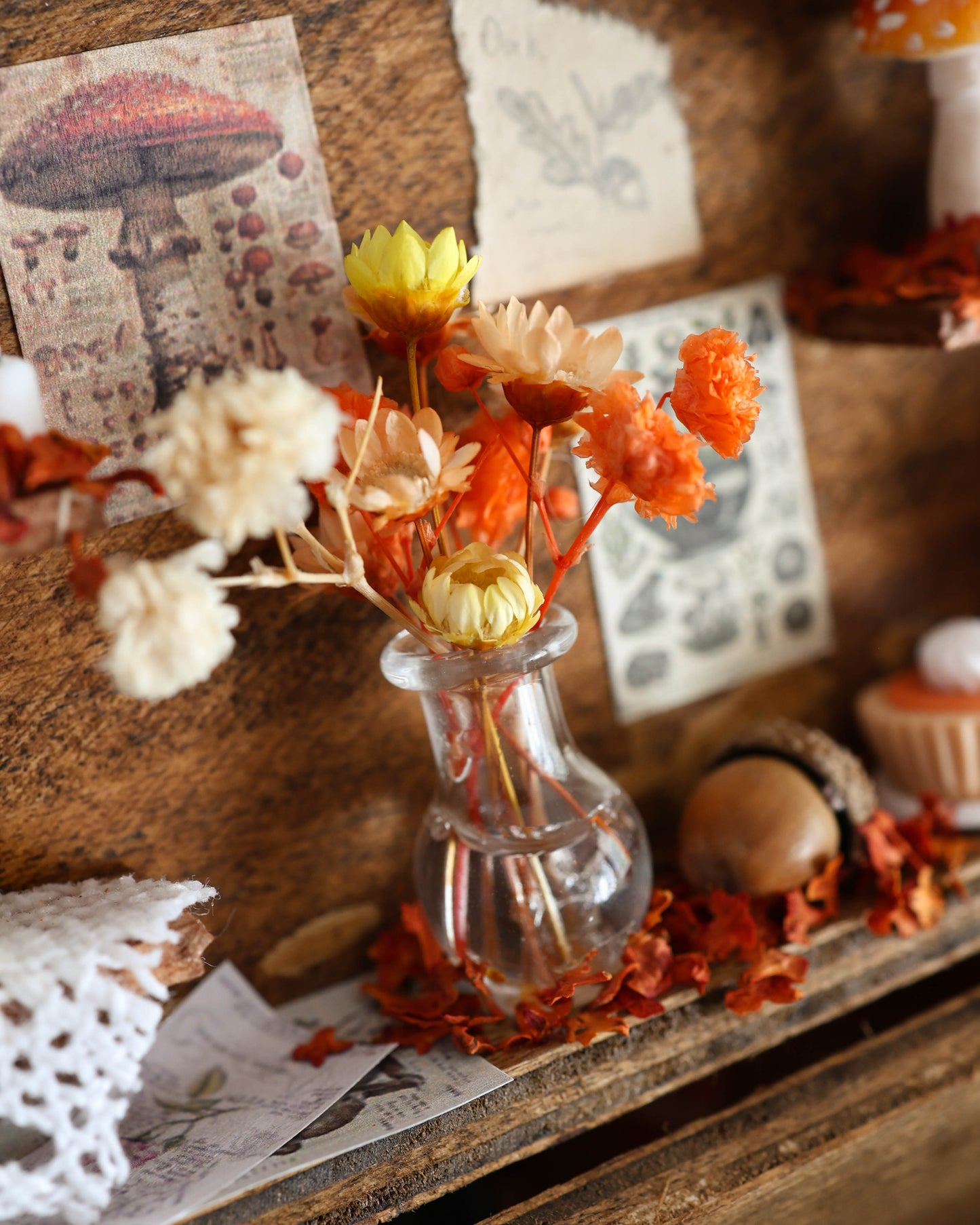 Sleeping Deer Large Autumn Fairy House – Miniature Keepsake Box