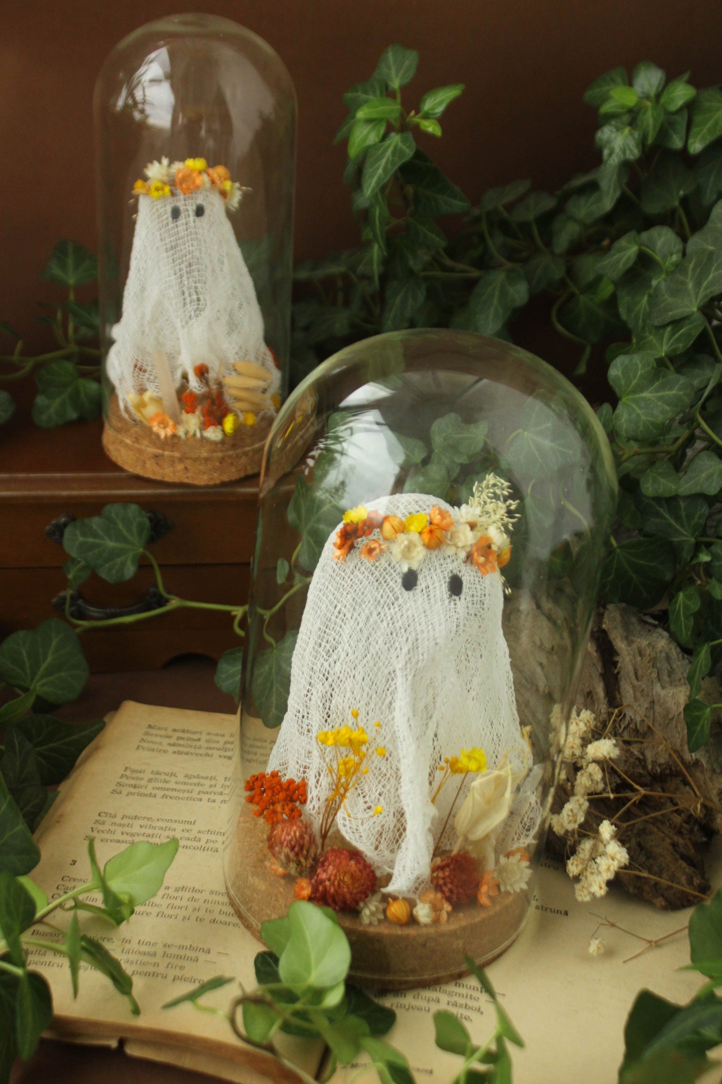 Ghost Domes with Dried Flowers