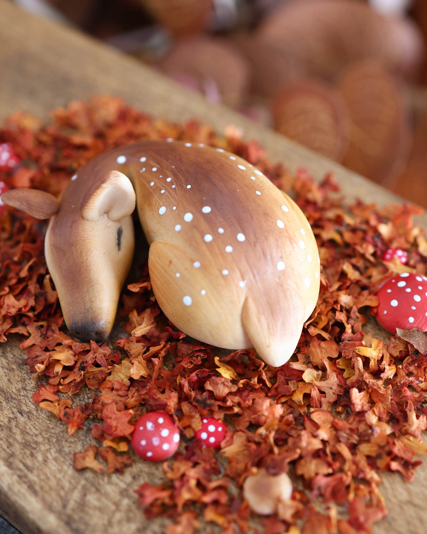 Sleeping Deer Large Autumn Fairy House – Miniature Keepsake Box