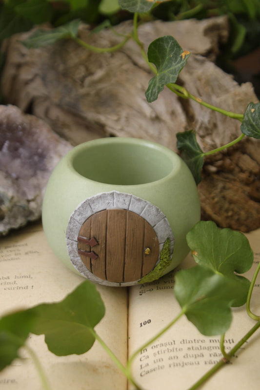 Green Medieval Door Plant Pot