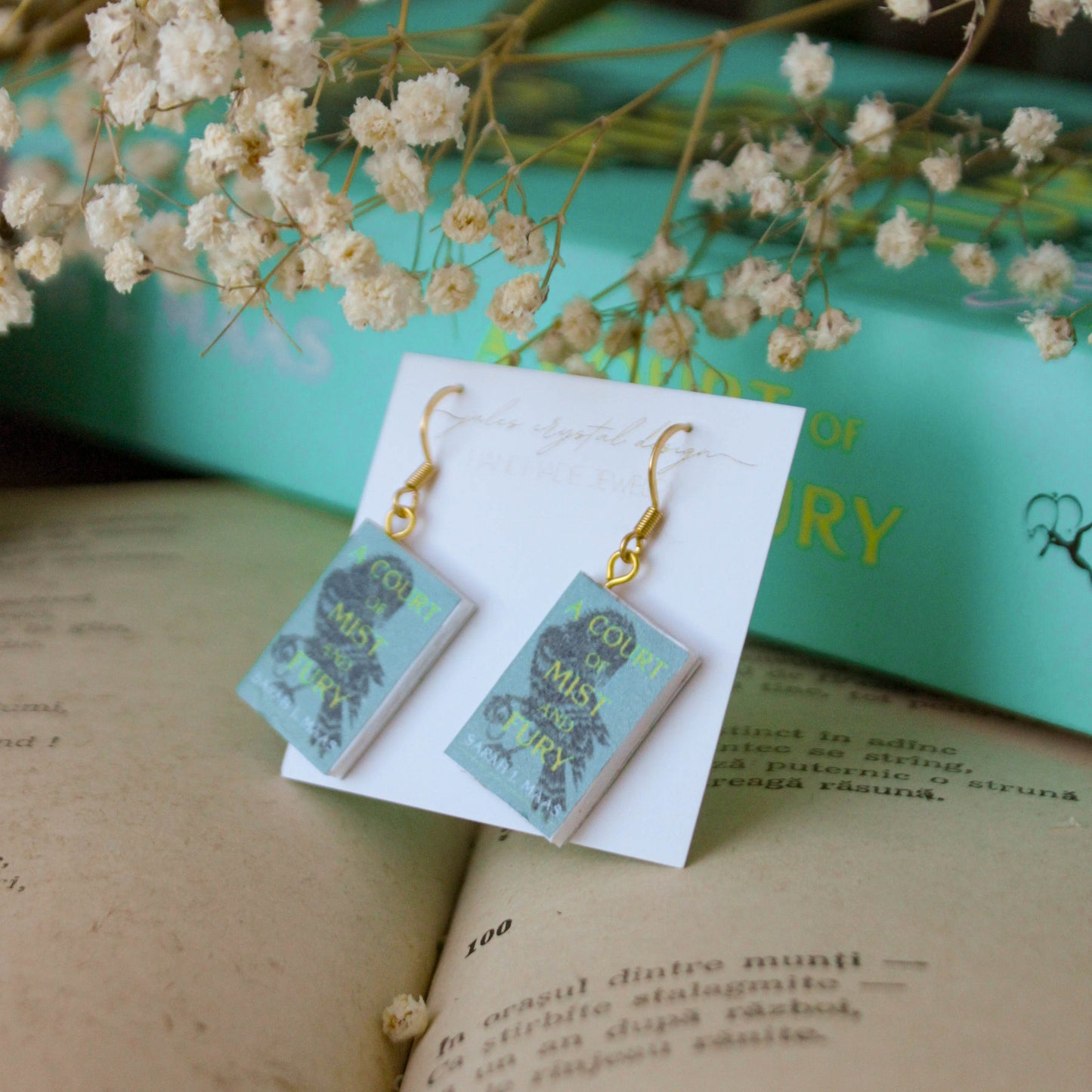 Miniature ACOTAR Book Earrings