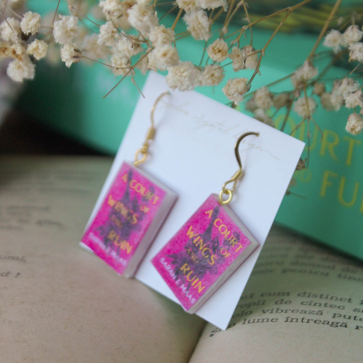 Miniature ACOTAR Book Earrings