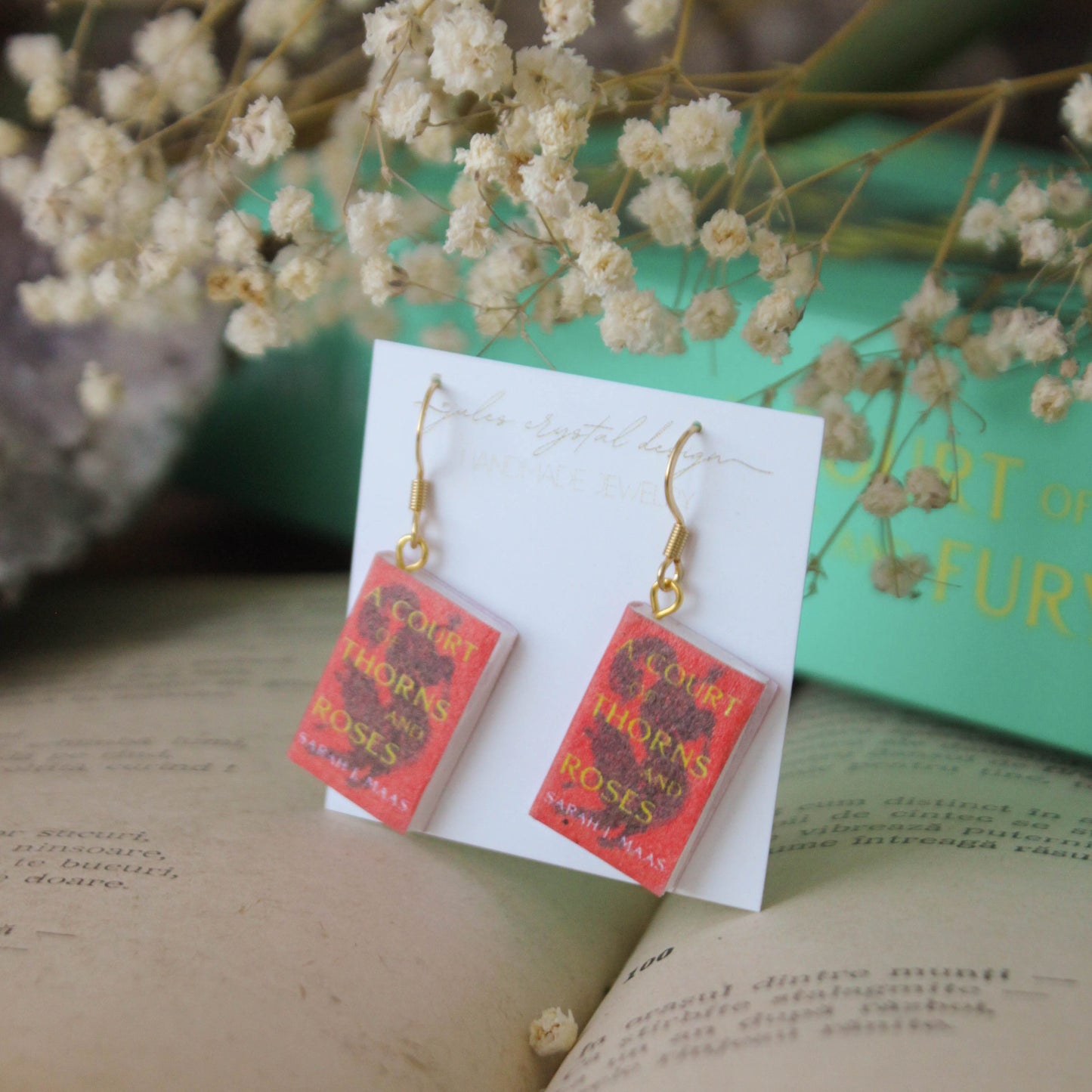 Miniature ACOTAR Book Earrings