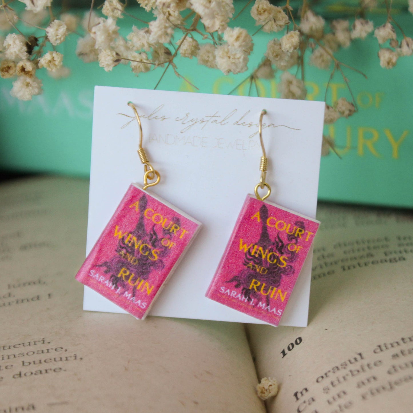 Miniature ACOTAR Book Earrings