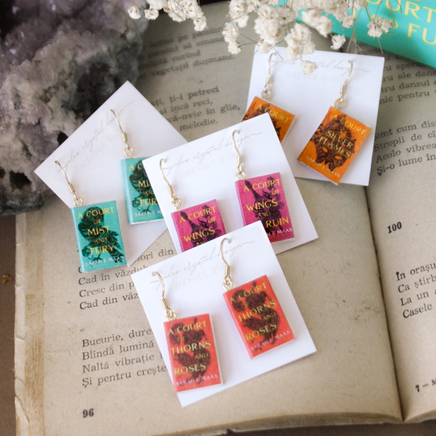 Miniature ACOTAR Book Earrings