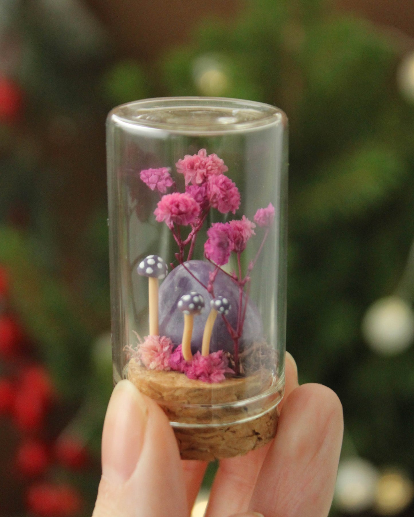 Miniature Crystal and Mushroom Terrariums