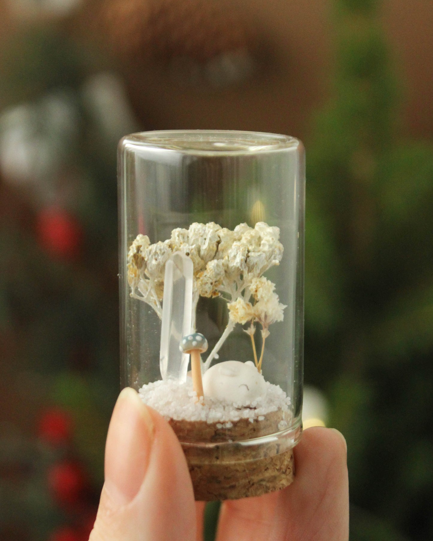 Miniature Crystal and Mushroom Terrariums