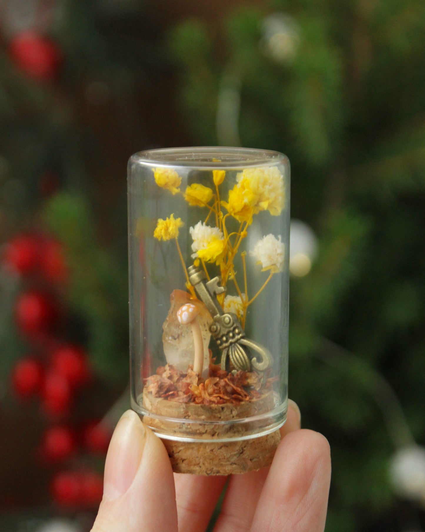 Miniature Crystal and Mushroom Terrariums