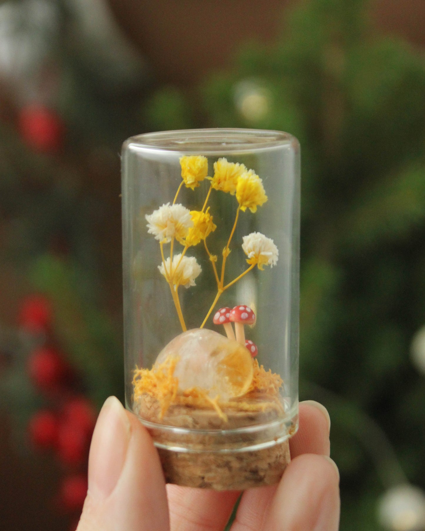 Miniature Crystal and Mushroom Terrariums