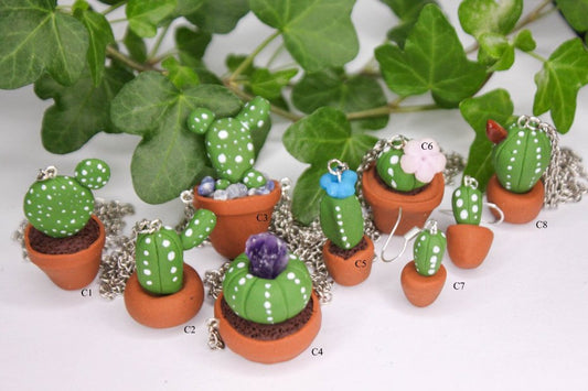 Cute Crystal Cactus Jewelry