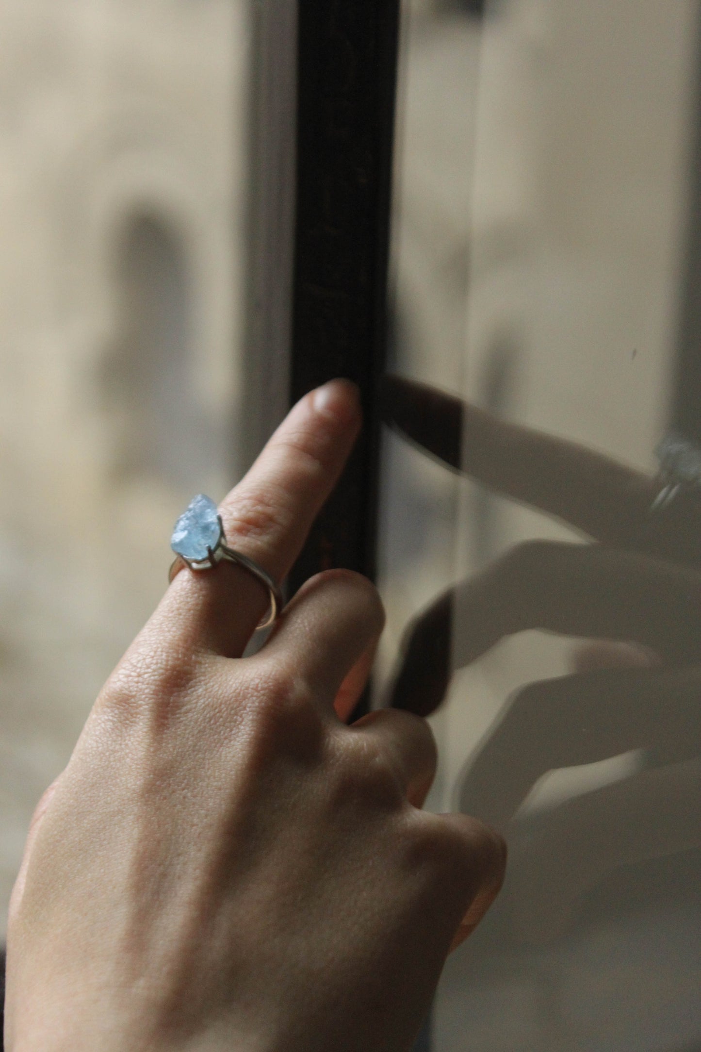 Raw Aquamarine Adjustable Ring