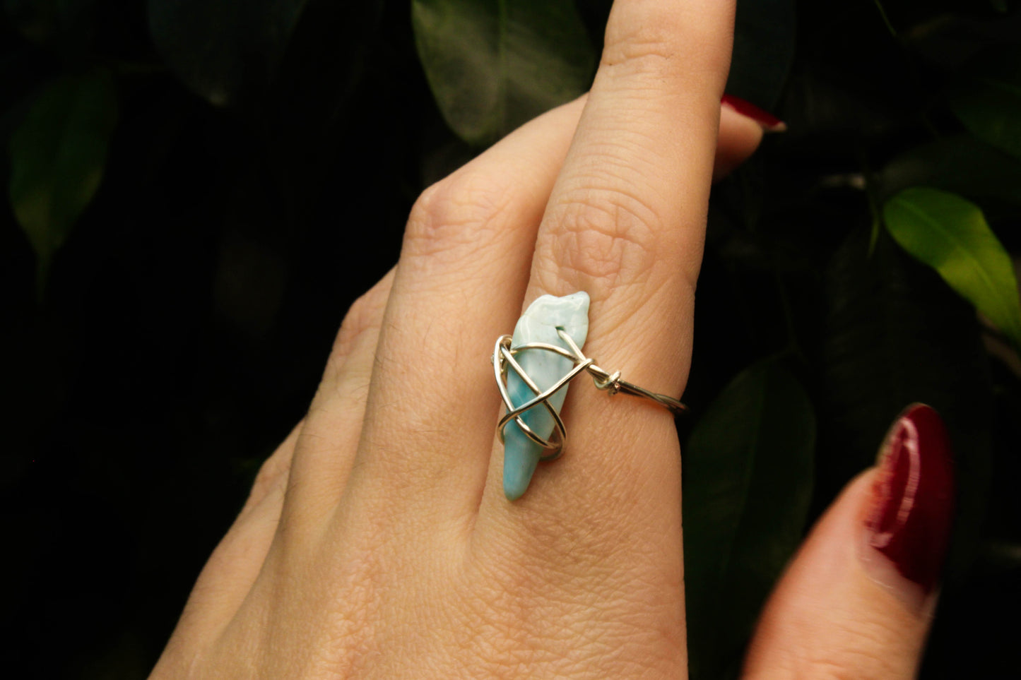 Wire Wrapped Larimar Rings