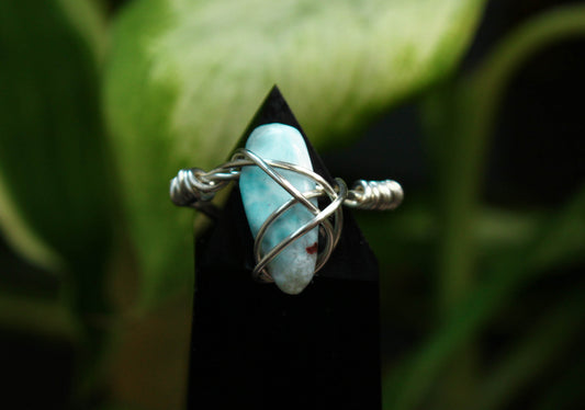 Wire Wrapped Larimar Rings